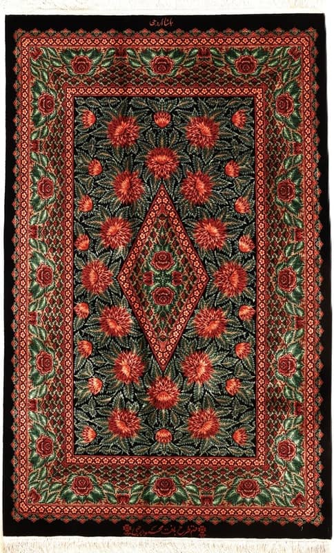 Ghom  Mahmoud Rajabi design seide Teppich 125x78 - Image 1