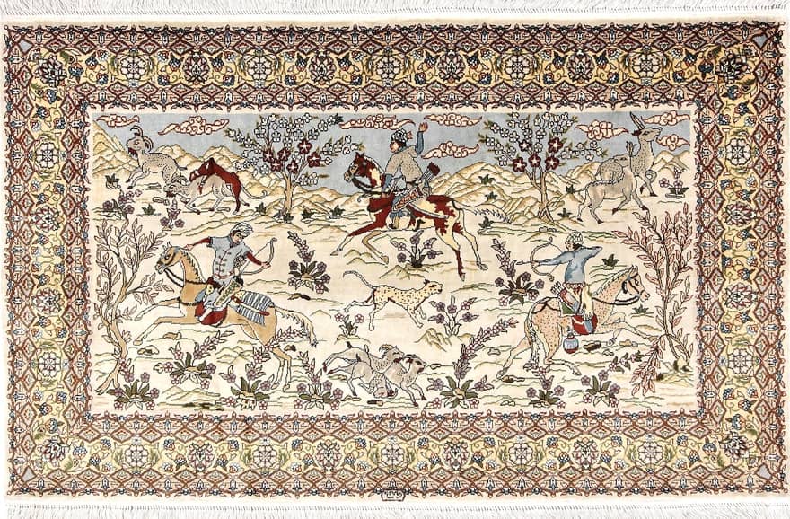 Hereke Seide Teppich 93x57 - Image 1