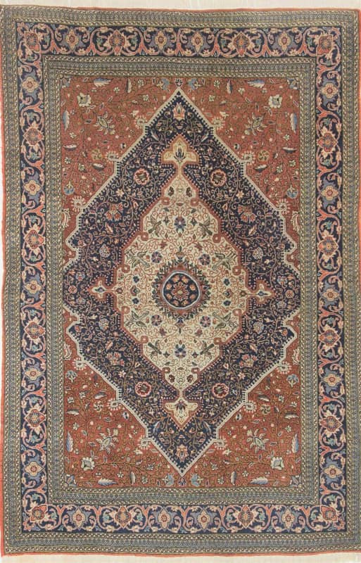 Ghom Antik Teppich 208x143 - Image 1