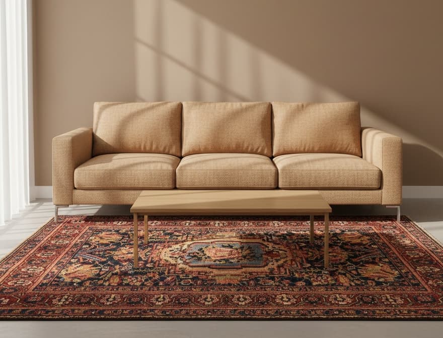 Antique Bakhtiari Farah Dombeh Carpet 211x148_1