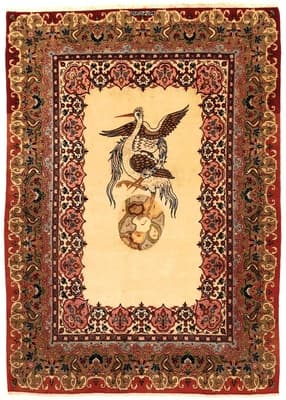 Antike Kashan Teppich 201x144