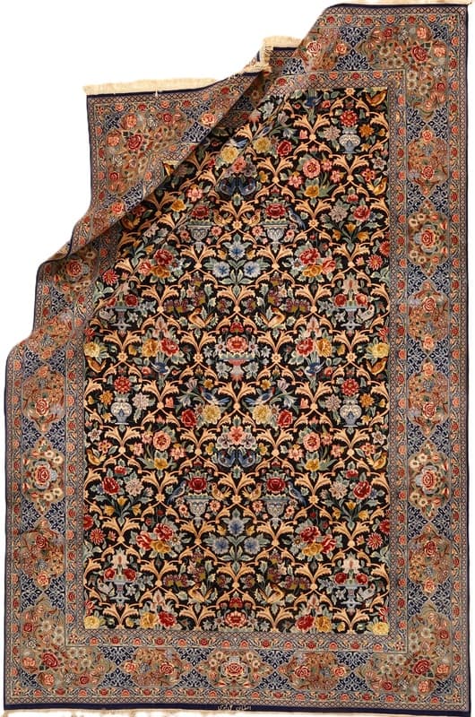 Isfahan Nabave Silknkette Carpet  298x194 - Image 3
