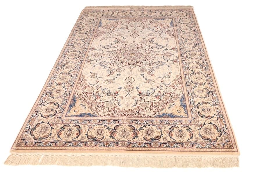 Isfahan Signed Davari Silk Warp Carpet 227x150 - Image 4