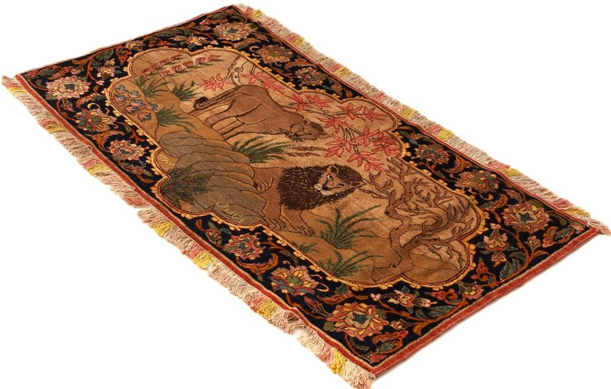 Senneh Yasha oruje Seidenkette Teppich  122x60 - Image 3