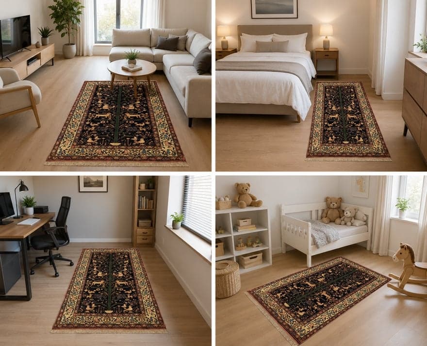 Antique Ghuchan Carpet  200x138 - Image 2