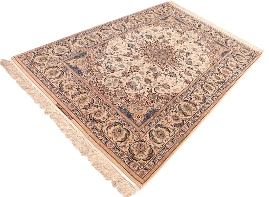 Isfahan Signed Davari Silk Warp Carpet 227x150 - Image 5