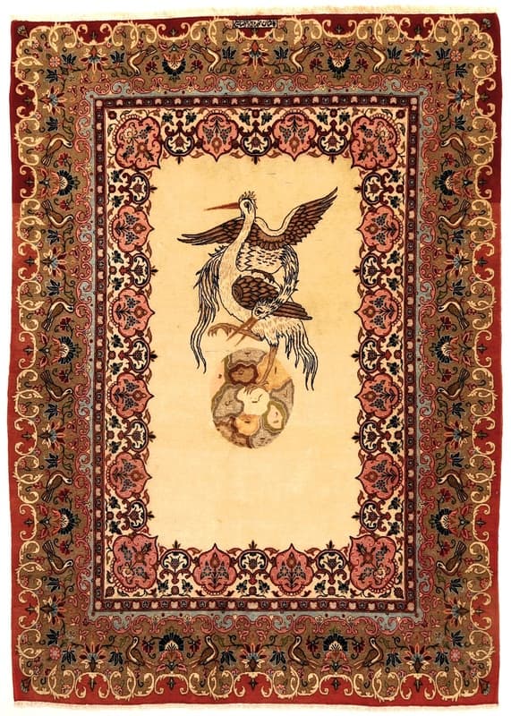Antike Kashan Teppich 201x144