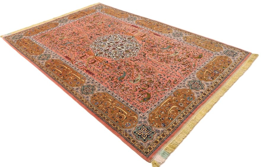 Tabriz 60 Raj silk warp carpet 315x204 - Image 3