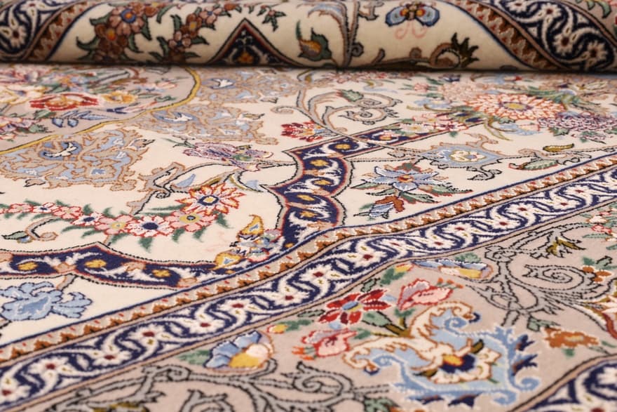 Isfahan Mausori Seidenkette Teppich  195x131
