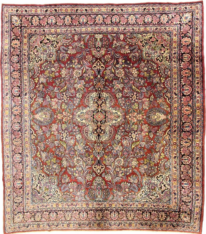 Antiker Shahrbaft-Perserteppich 357x320 cm