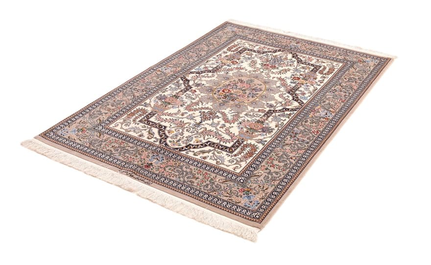 Isfahan Mausori Seidenkette Teppich  195x131
