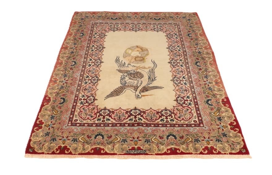 Antike Kashan Teppich 201x144