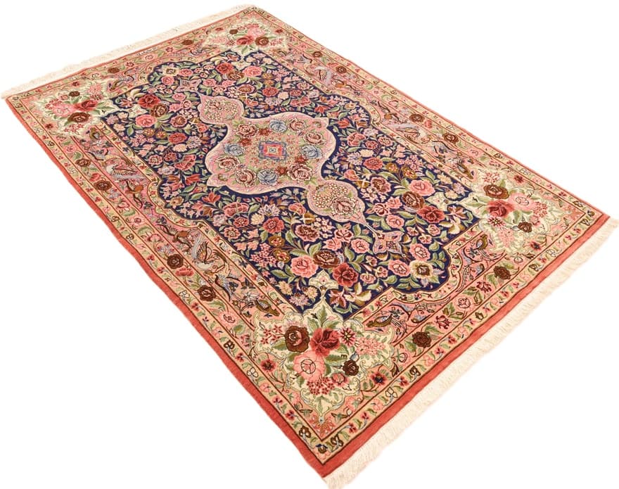 Isfahan  oruje  Silknkette Carpet  170x109 - Image 3