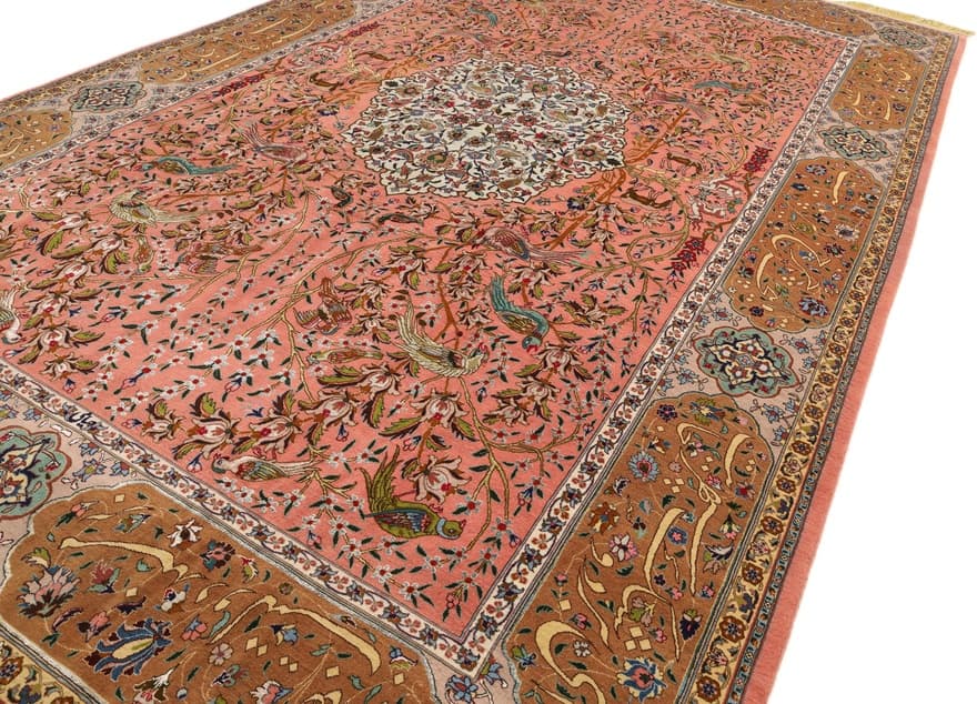 Tabriz 60 Raj silk warp carpet 315x204 - Image 5