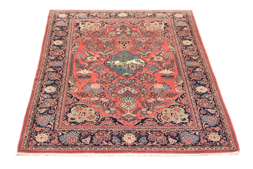 Antique Kashan Carpet  213x138