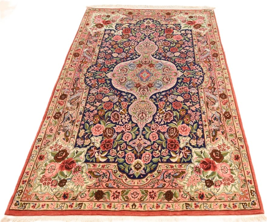 Isfahan  oruje  Silknkette Carpet  170x109 - Image 5