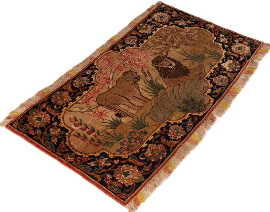 Senneh Yasha oruje Seidenkette Teppich  122x60 - Image 5