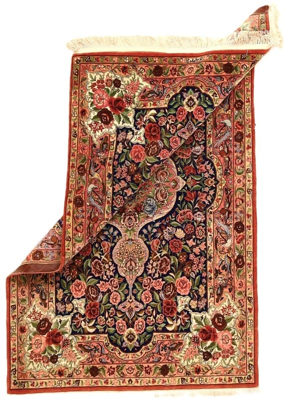 Isfahan  oruje  Silknkette Carpet  170x109 - Image 2