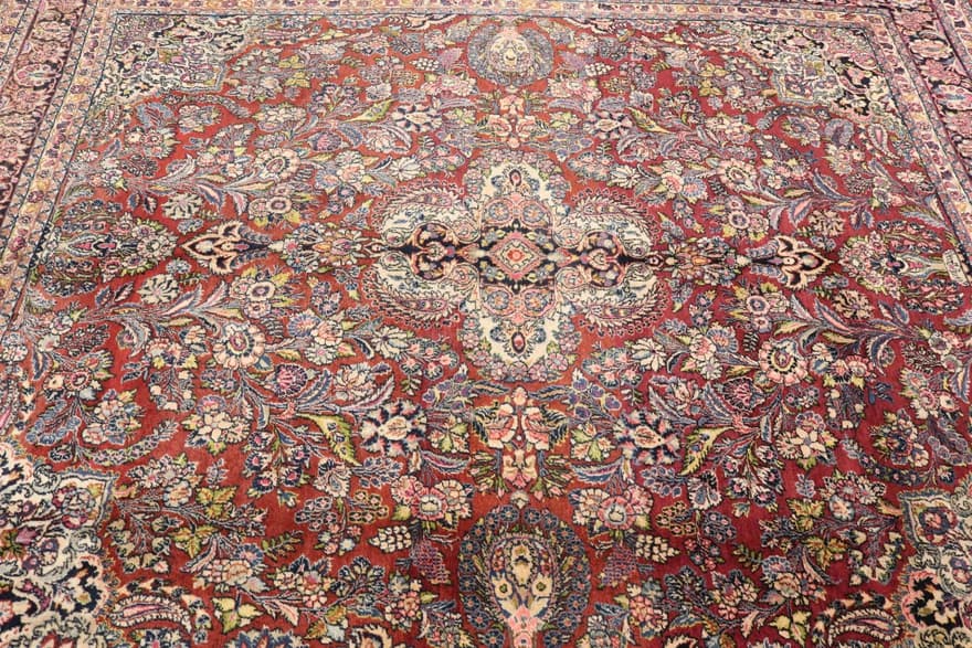 Antiker Shahrbaft-Perserteppich 357x320 cm