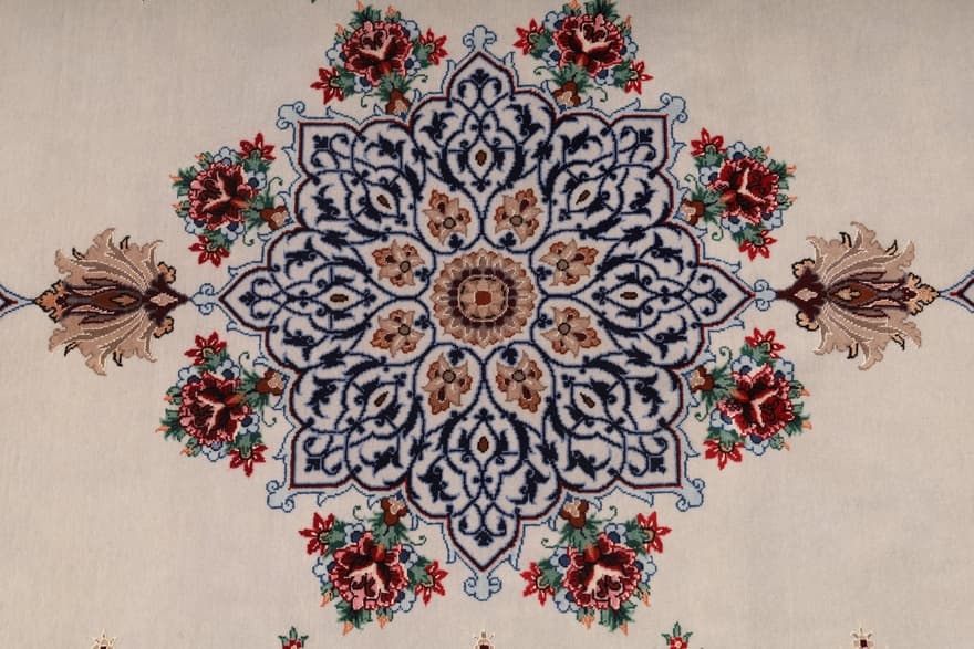 Isfahan Davari Seidenkette Teppich 203x130