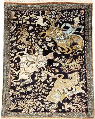 Qom Silk Carpet  72x56