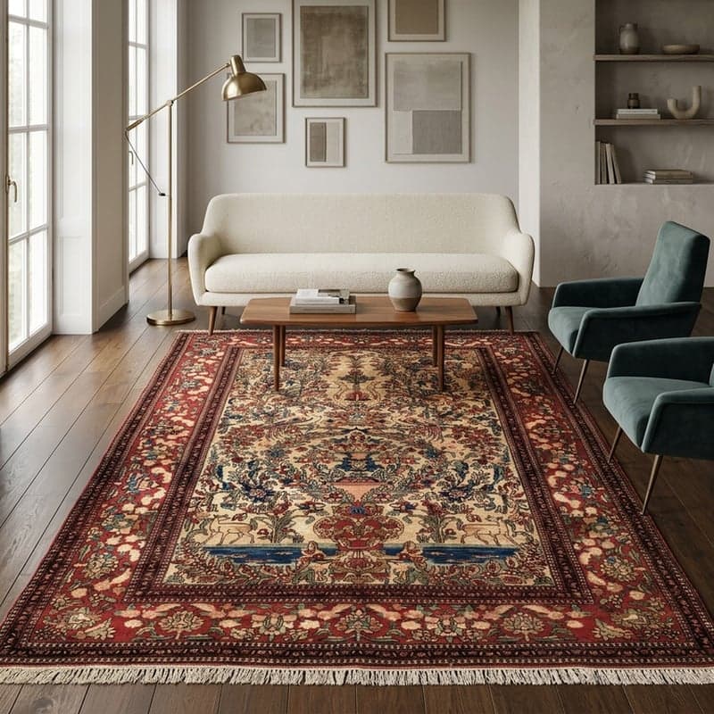 Antik Isfahan Teppich 205x142 - Image 2