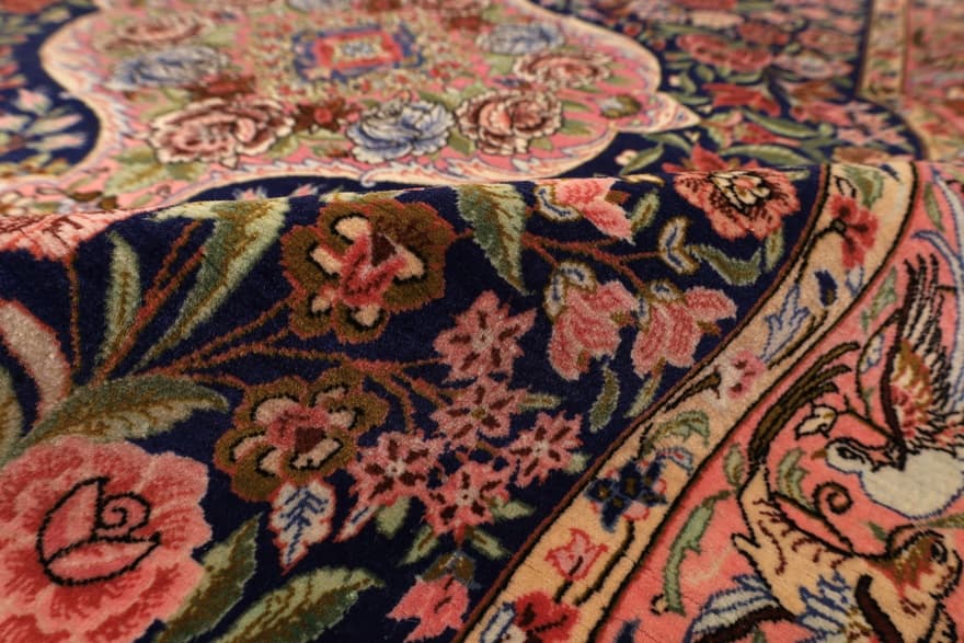 Isfahan  oruje  Silknkette Carpet  170x109 - Image 4