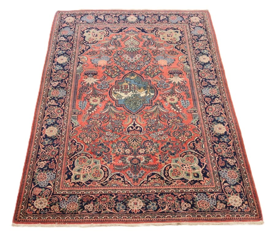 Antique Kashan Carpet  213x138