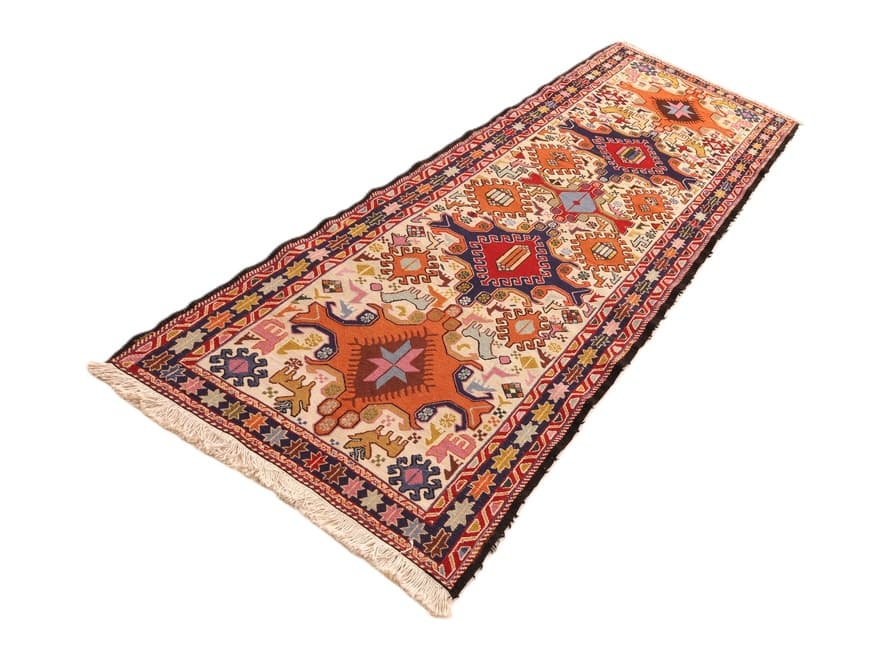 Kelim Silk Carpet  266x88