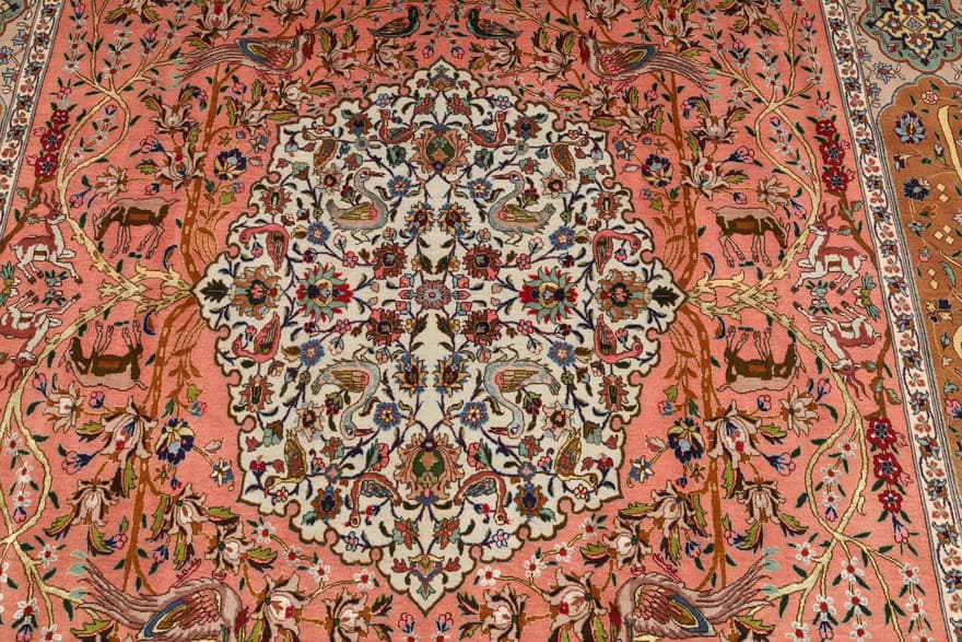 Tabriz 60 Raj silk warp carpet 315x204 - Image 6