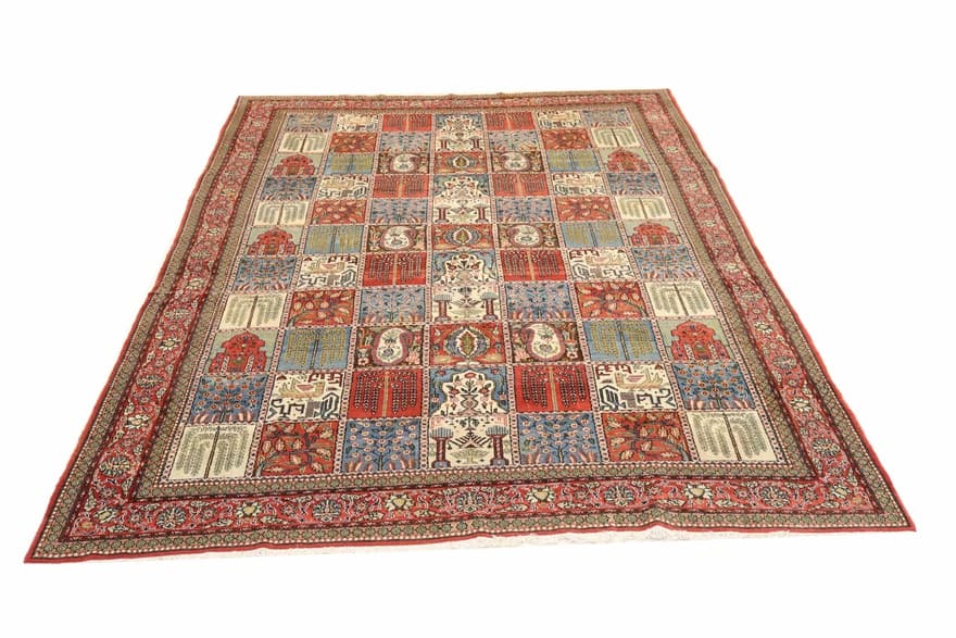 Handgeknüpfter Qom Antik-Perserteppich 337x214 cm