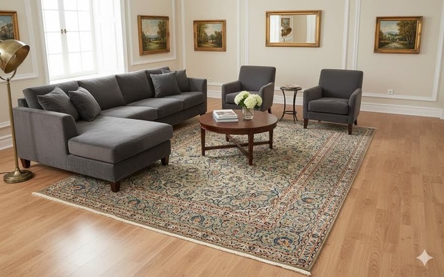 Kashan Marke Mahhtab Carpet 363x250 - Image 2