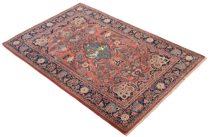 Antique Kashan Carpet  213x138