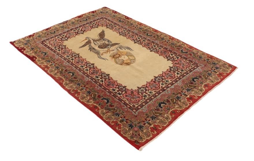 Antike Kashan Teppich 201x144