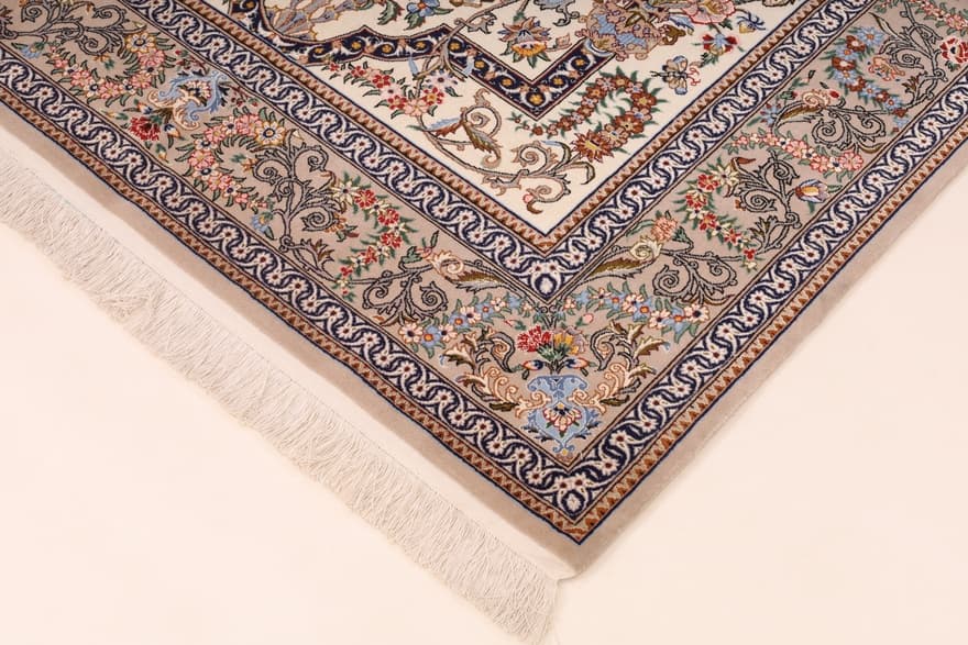 Isfahan Mausori Seidenkette Teppich  195x131