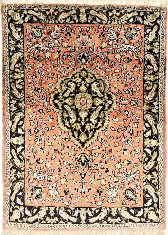 Qom Silk Carpet  80x60