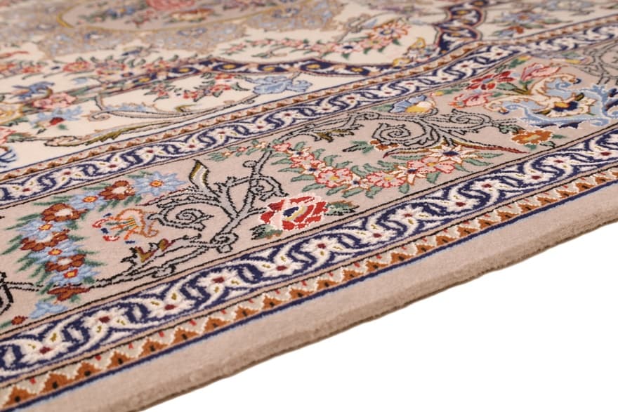 Isfahan Mausori Seidenkette Teppich  195x131