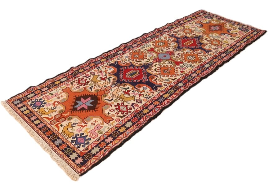 Kelim Silk Carpet  266x88