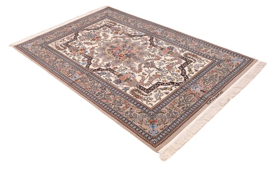 Isfahan Mausori Seidenkette Teppich  195x131