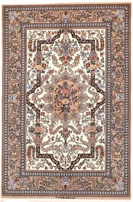 Isfahan Mausori Seidenkette Teppich  195x131