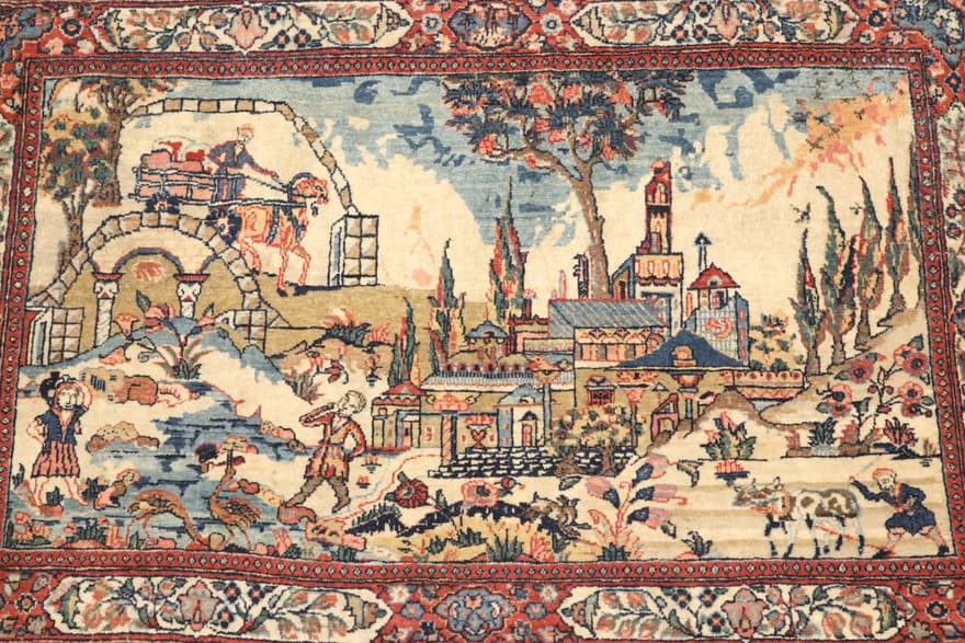 Antique Kashan Carpet  80x55