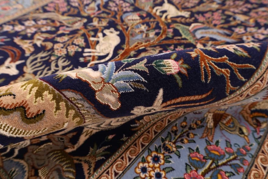 Isfahan Mansori Silknkette Carpet  151x102 - Image 4