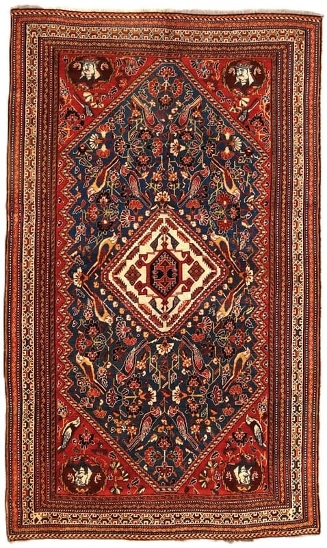 Antike Ghashai Teppich 243x145