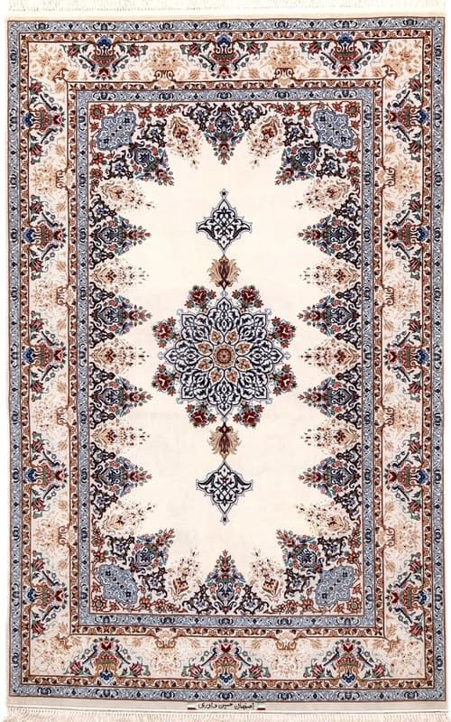 Isfahan Davari Seidenkette Teppich 203x130