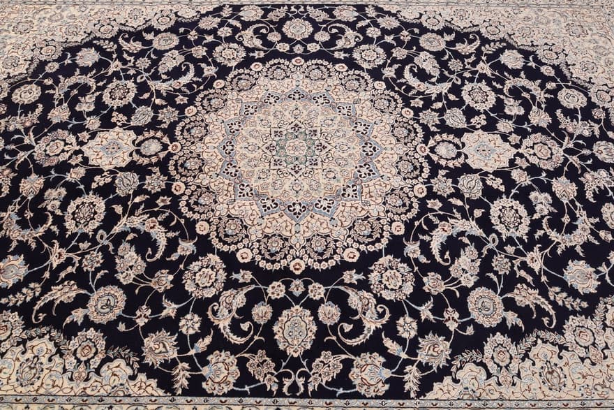 Nain 6 La -Teppich – dunkelblau handgewebt 365x252 cm