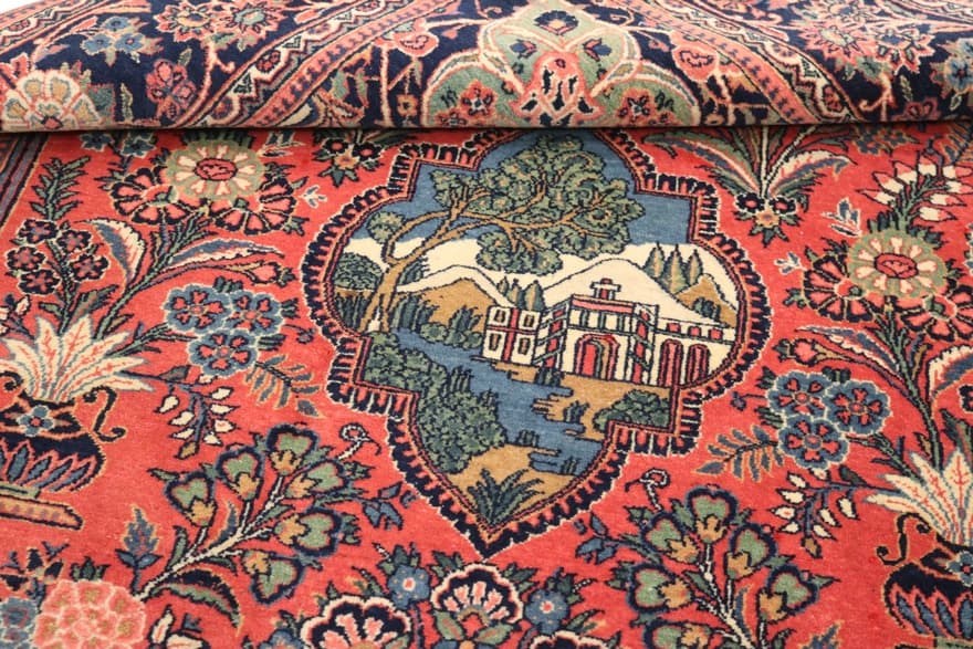 Antique Kashan Carpet  213x138