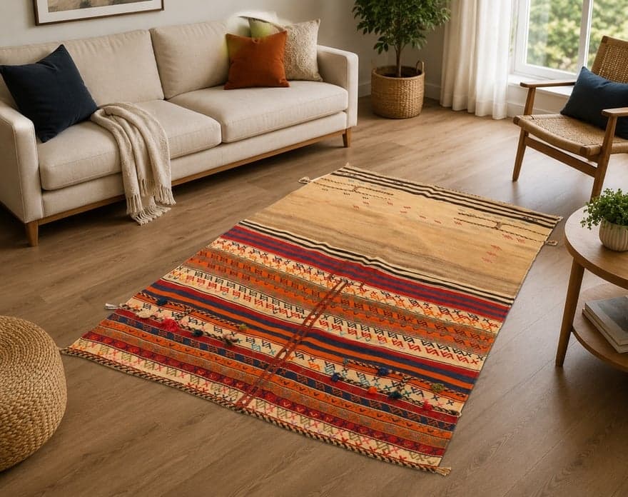 Antique Kelim Fars Teppich 171x125 - Image 2