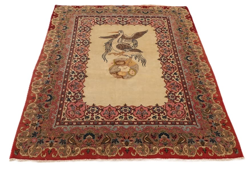 Antike Kashan Teppich 201x144