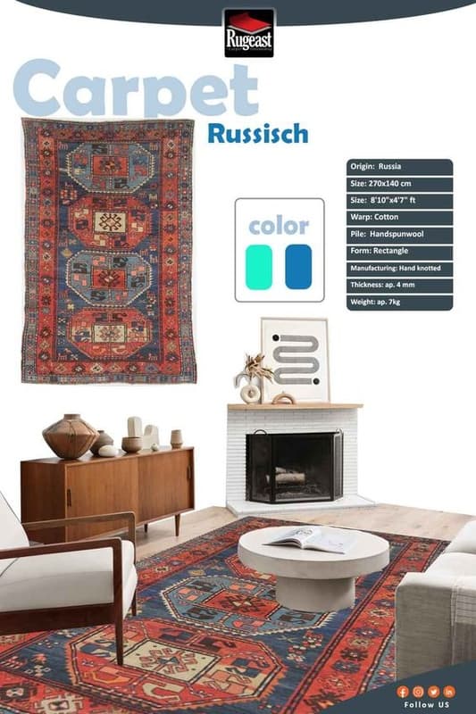 Russisch Antik teppich 270x140