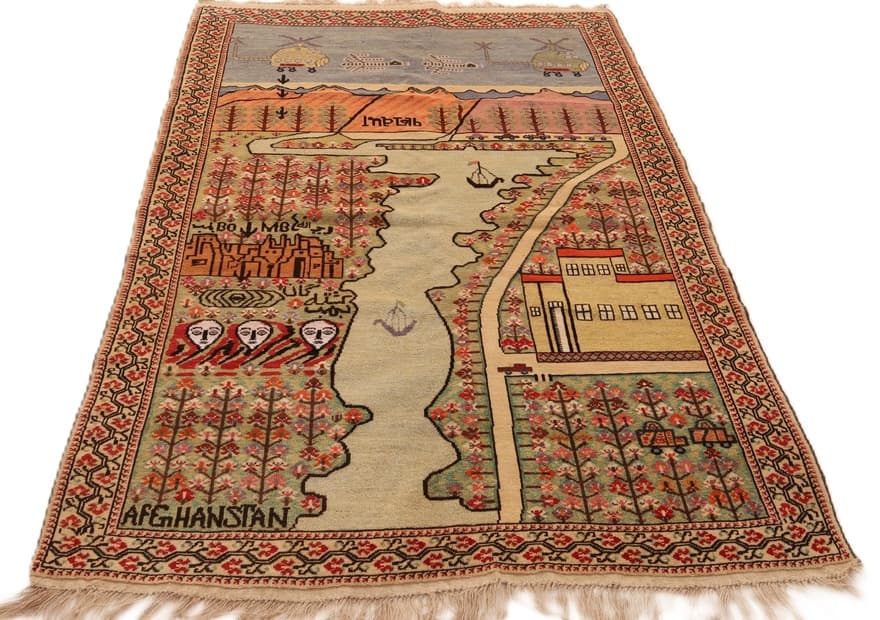 Afghan Antike Teppich 205x133